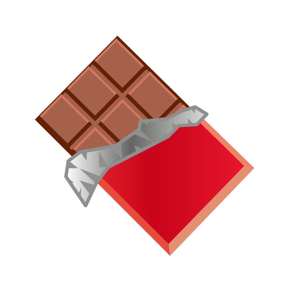 barra de chocolate ao leite simples tamanho grande de comida emoji vetor