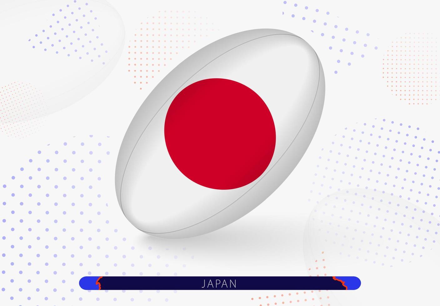 bola de rugby com a bandeira do Japão nela. equipamento para time de rugby do japão. vetor