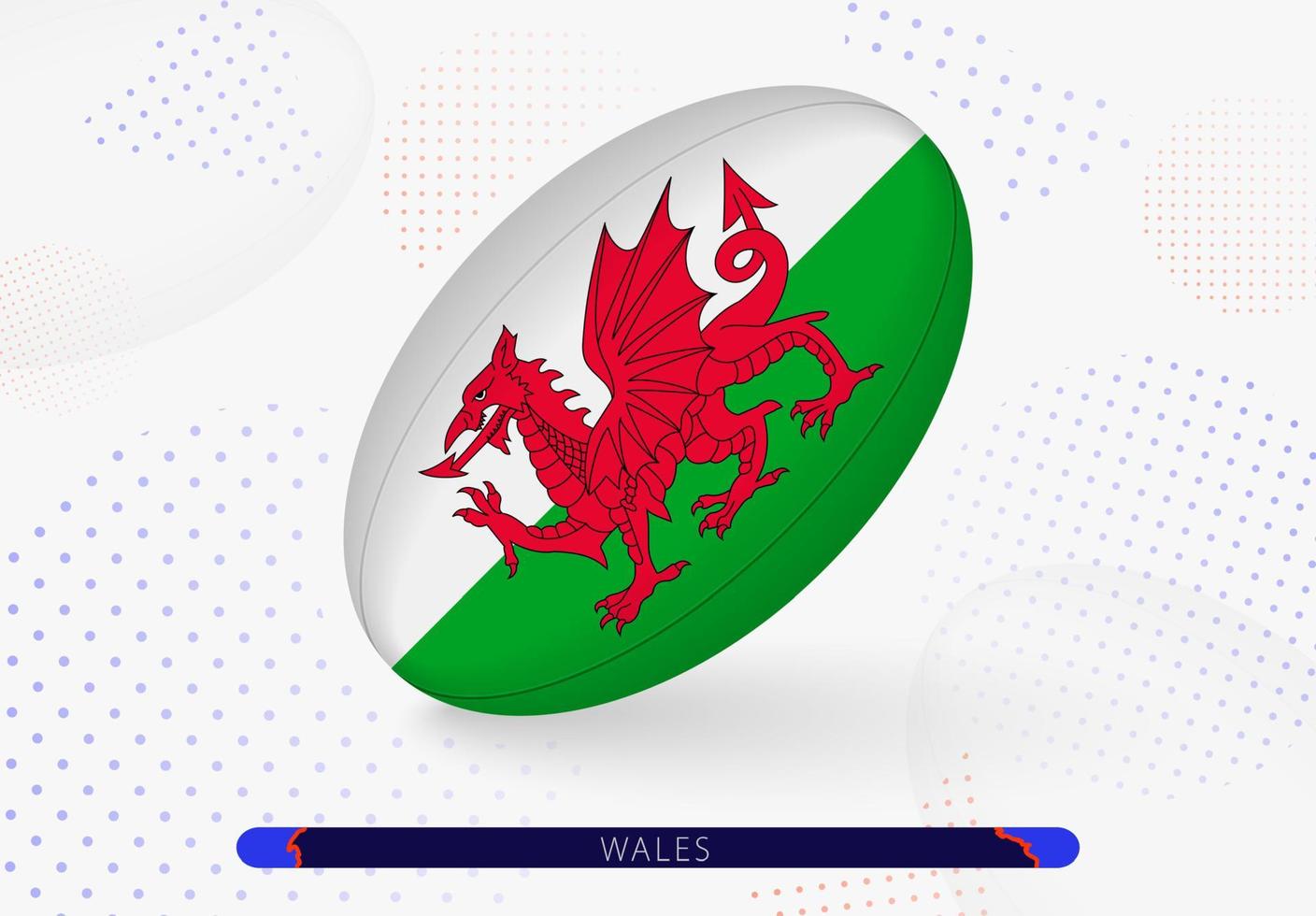 bola de rugby com a bandeira do país de Gales nela. equipamento para a equipe de rugby do País de Gales. vetor