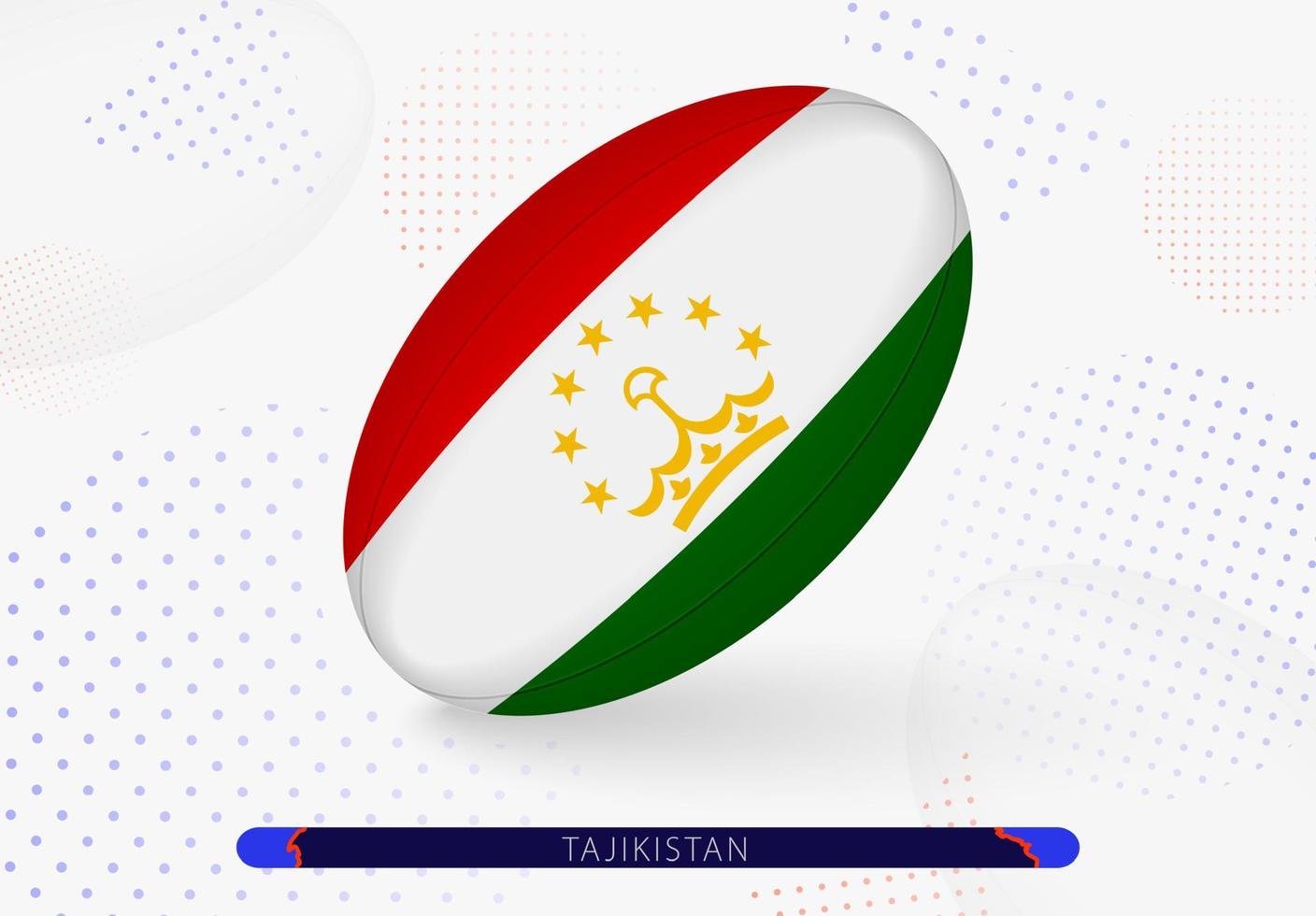 bola de rúgbi com a bandeira do tadjiquistão. equipamento para a equipe de rugby do tadjiquistão. vetor