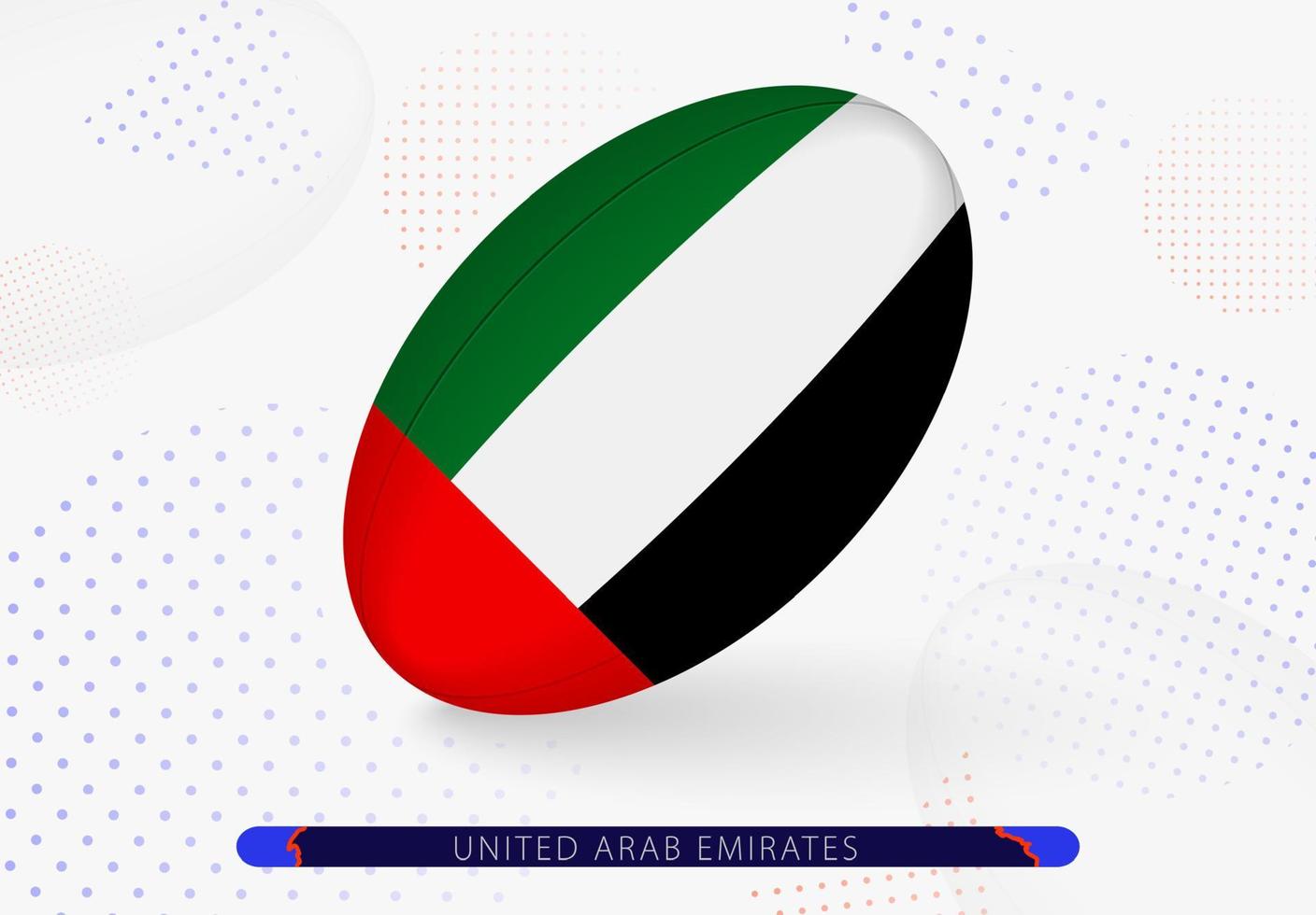 bola de rugby com a bandeira dos Emirados Árabes Unidos. equipamento para time de rugby dos Emirados Árabes Unidos. vetor