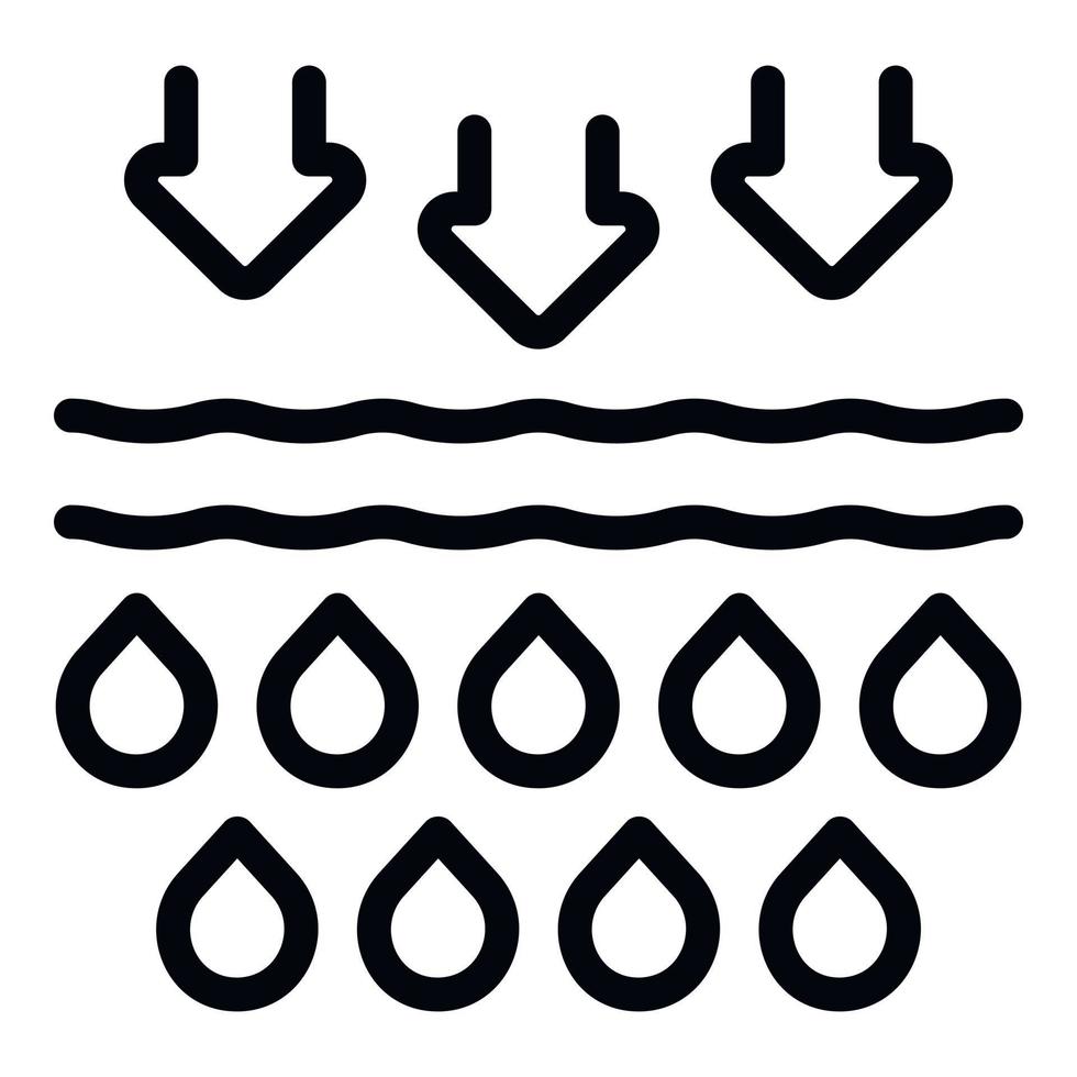 vetor de contorno do ícone de ação de colágeno. molécula de gel