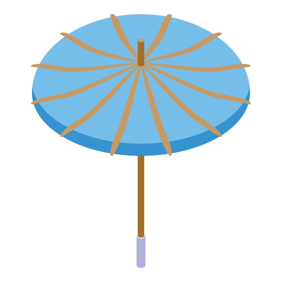 vetor isométrico do ícone do guarda-chuva de gueixa. arte feminina
