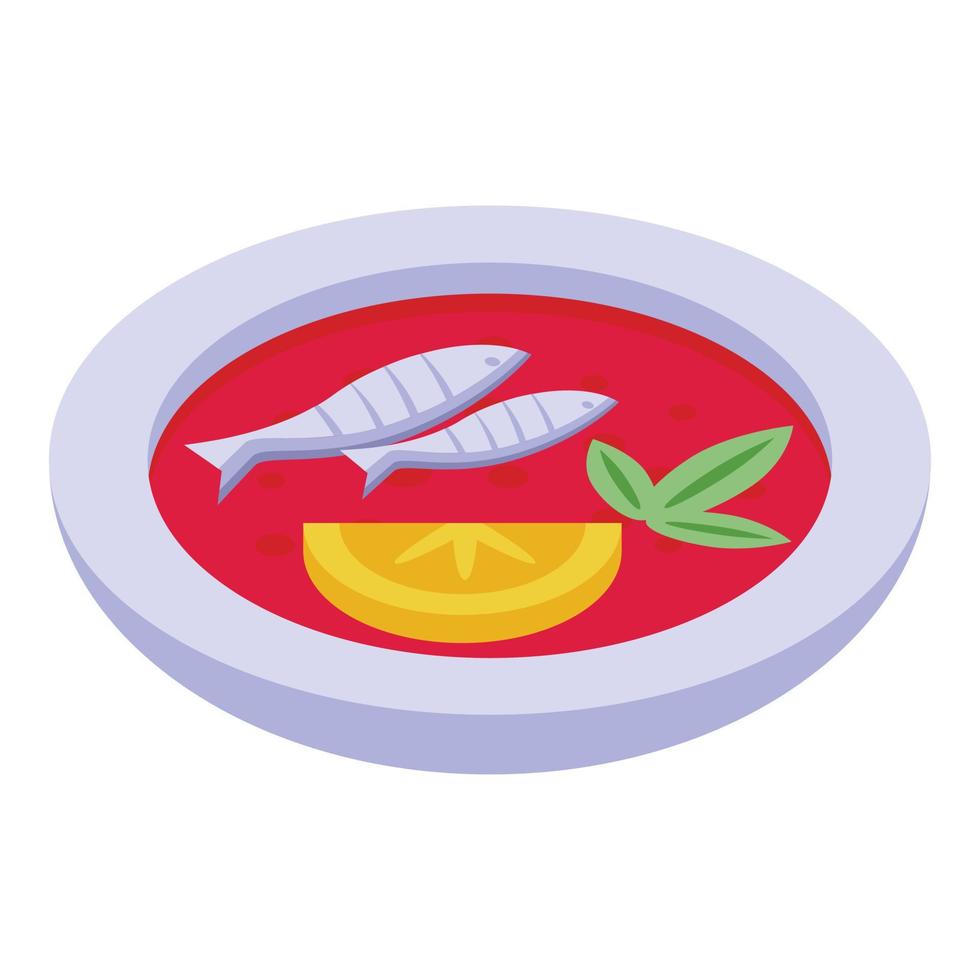 vetor isométrico de ícone de sardinha. peixes frutos do mar