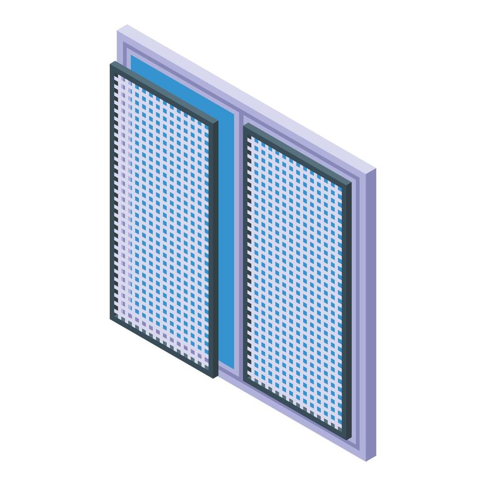 vetor isométrico de ícone de rede de janela protetora contra mosquitos. proteção contra dengue