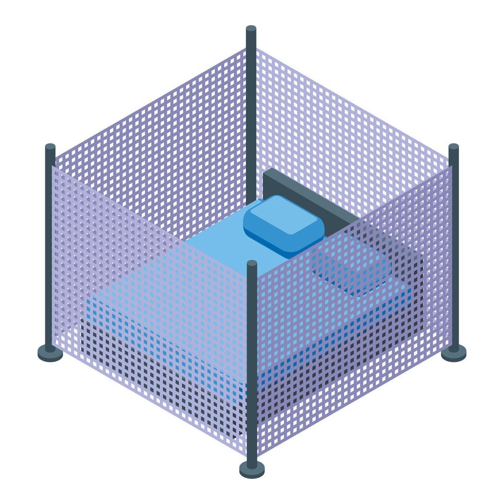 vetor isométrico de ícone de rede de quarto protetor de mosquito. creme elétrico