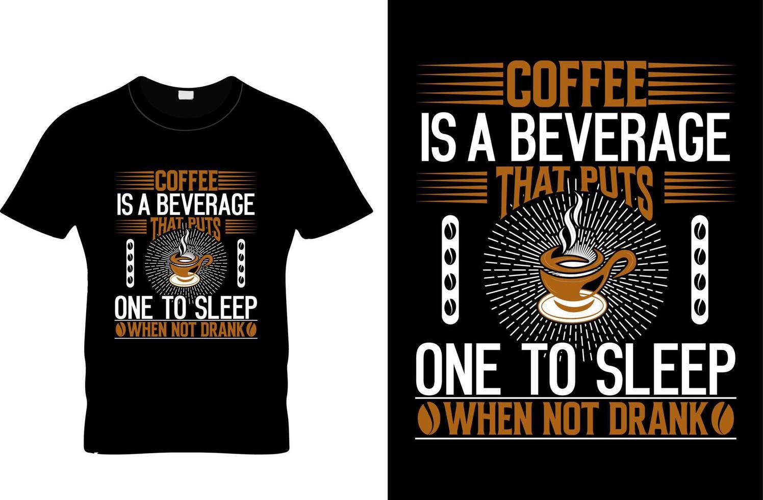 impressão de tipografia de design de camiseta de café vetor