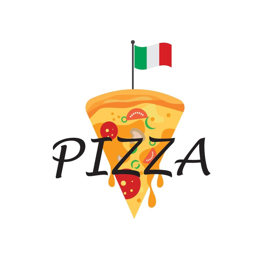 vetor de ilustração de logotipo de ícone de pizza