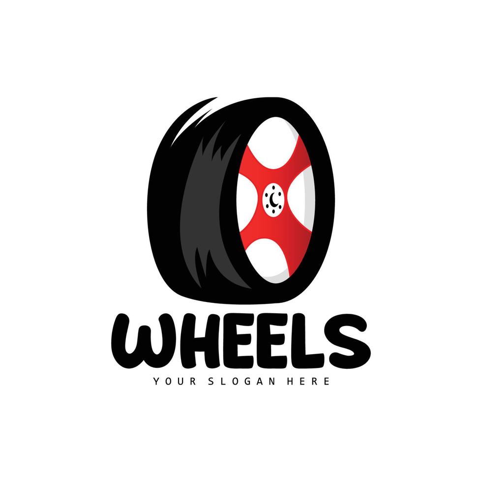 logotipo da roda do pneu, vetor de peças automotivas, design de oficina de manutenção, garagem, automotivo, veículo, ícone moderno de roda simples