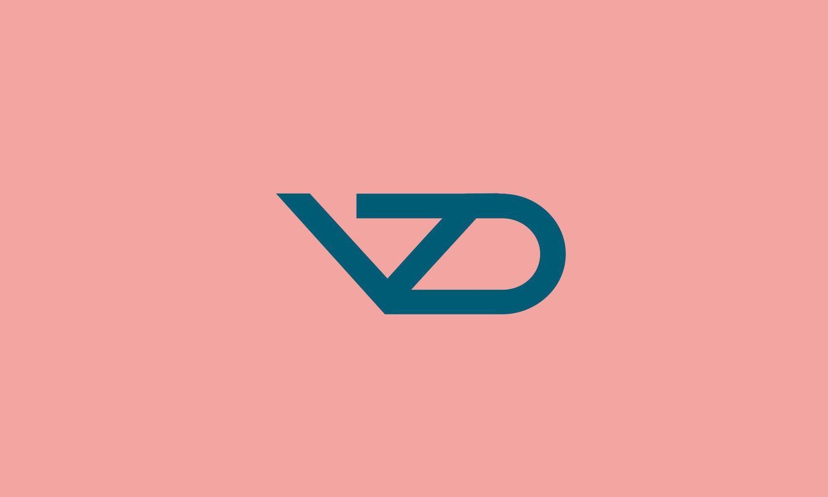 letras do alfabeto iniciais monograma logotipo vd, dv, v e d vetor