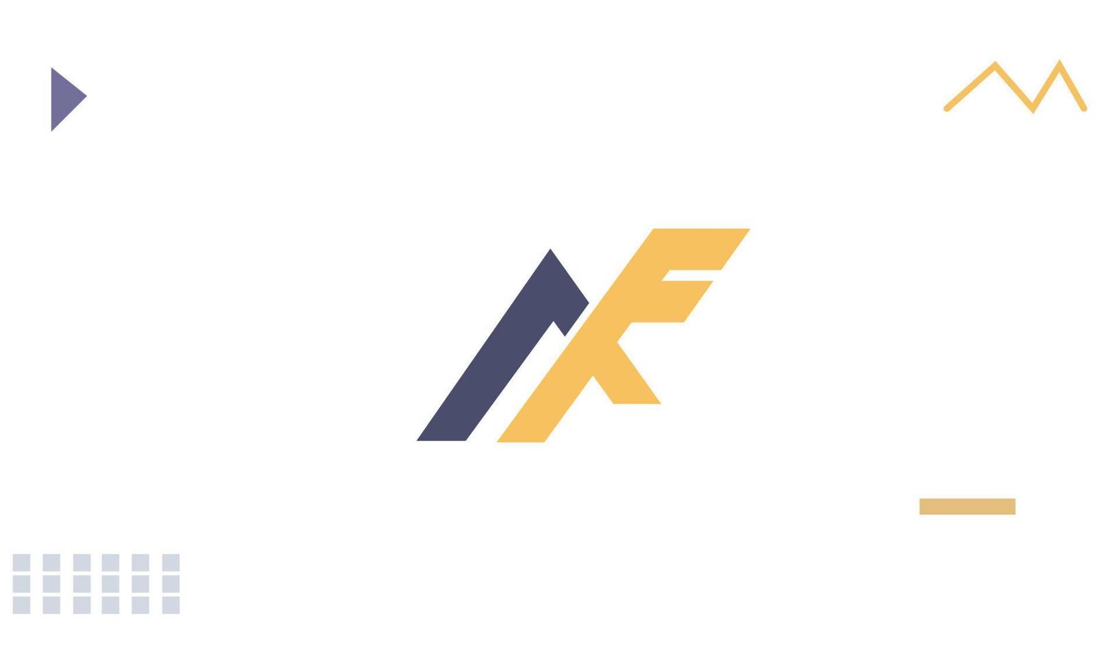 letras do alfabeto iniciais monograma logotipo af, fa, a e f vetor
