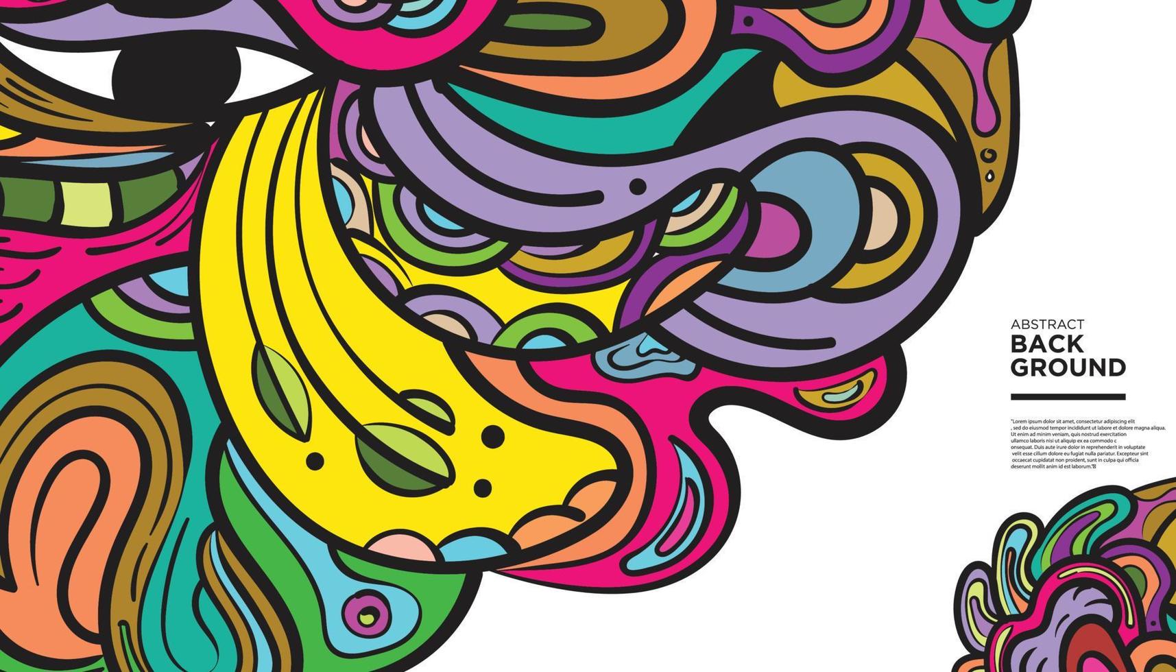 arte vetorial de fundo colorido abstrato doodle vetor
