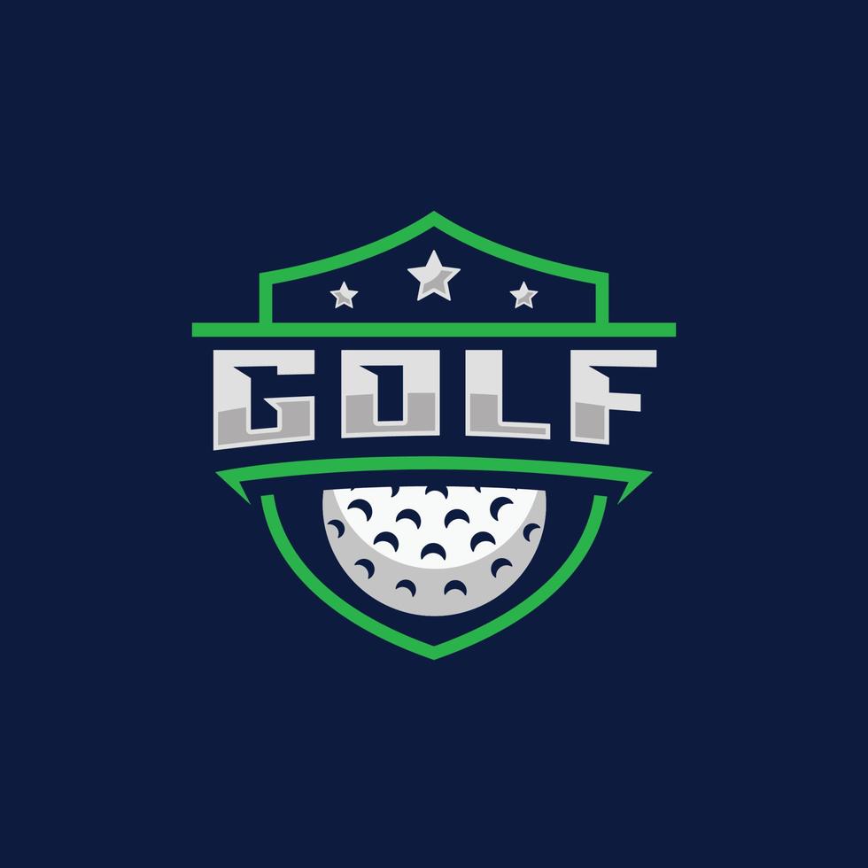 ilustração vetorial de design de logotipo de emblema de golfe vetor