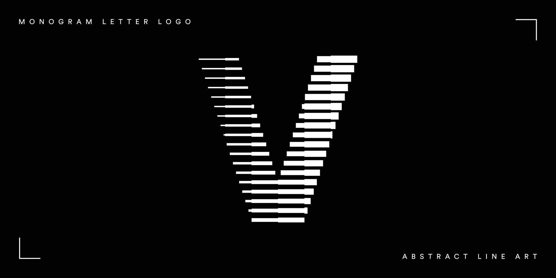 letra v logotipo de arte de linha abstrata vetor