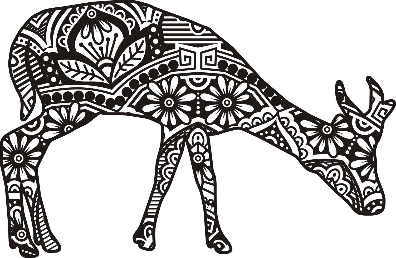 estilo arte de linha de mandala de vetor animal