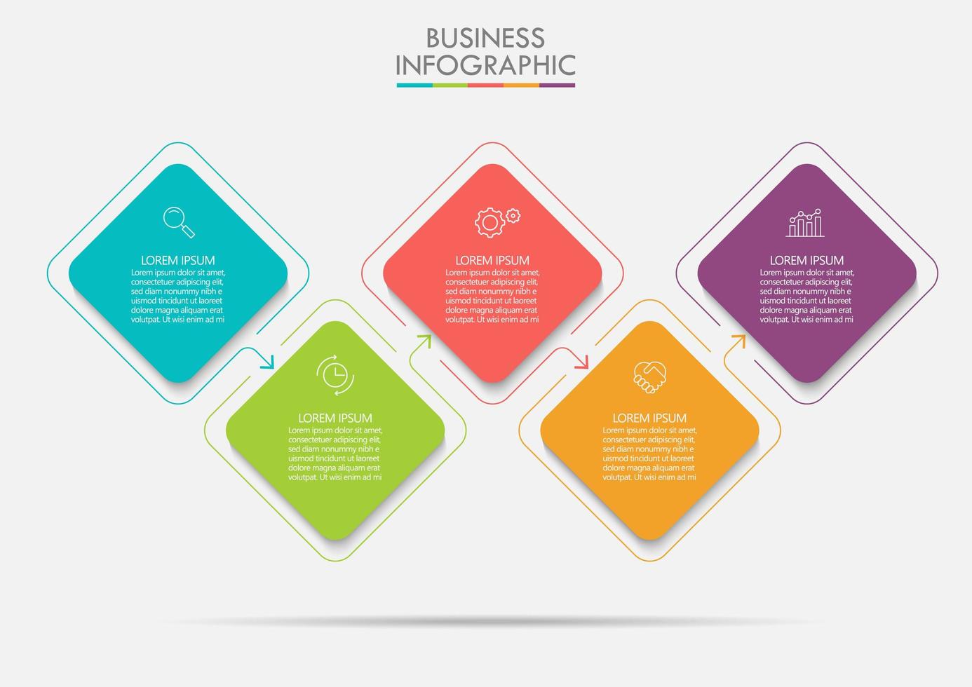 modelo de infográfico de seta de linha fina vetor