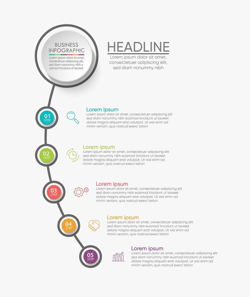 modelo de infográfico moderno de conexão de círculo vetor