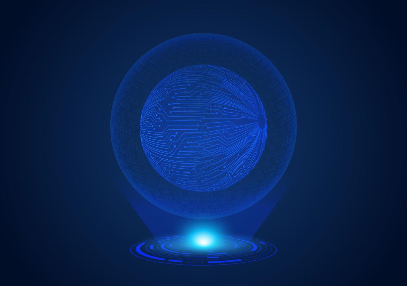 globo holográfico moderno azul vetor