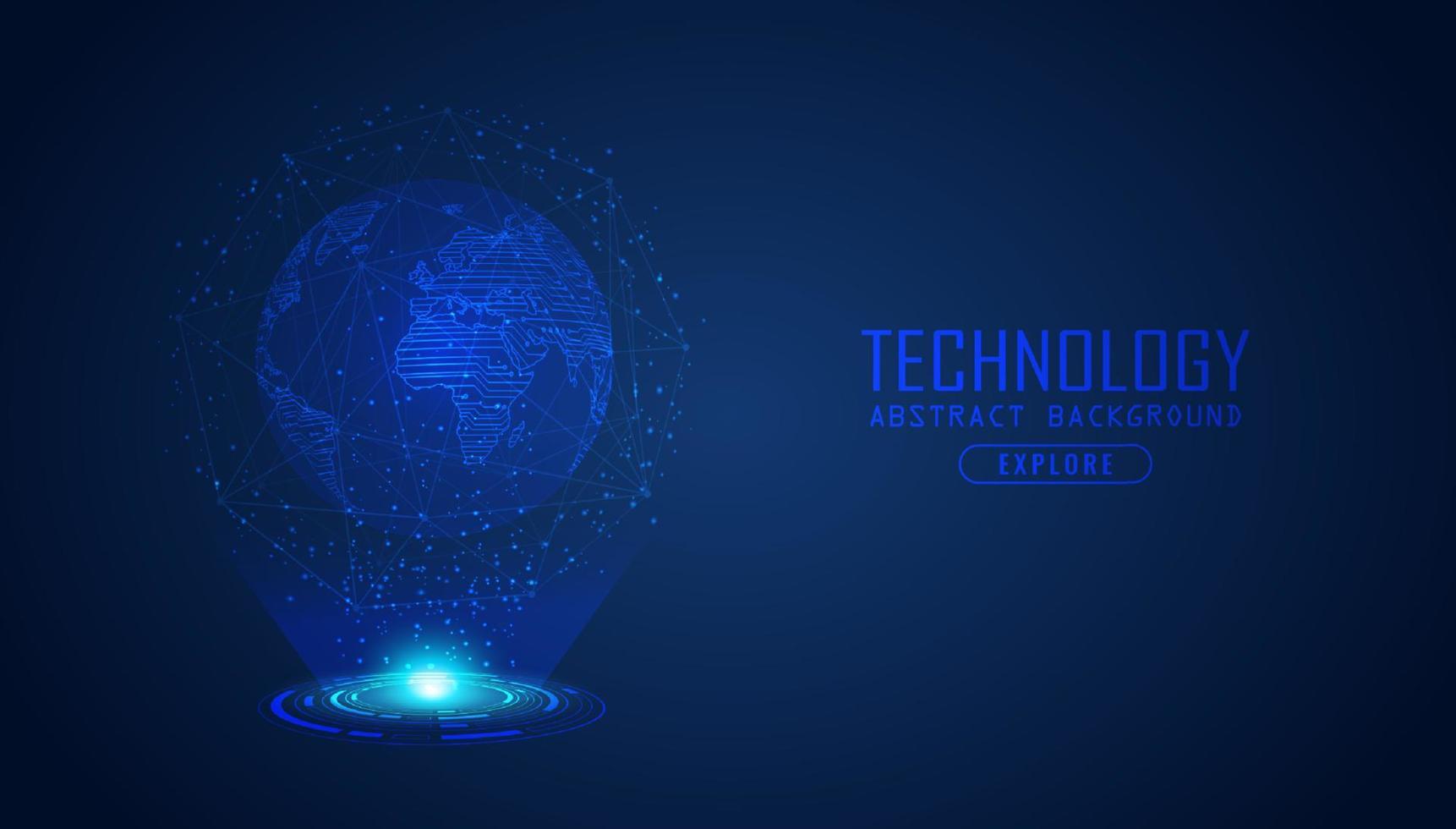 holografia de mapa-múndi moderno em fundo de tecnologia vetor