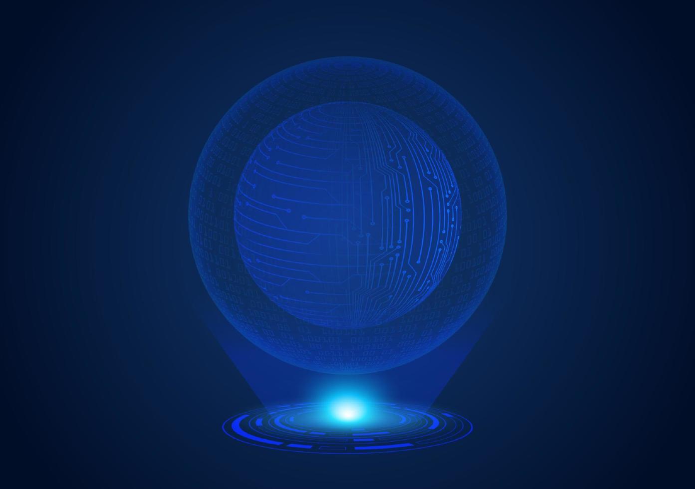 globo holográfico moderno azul vetor