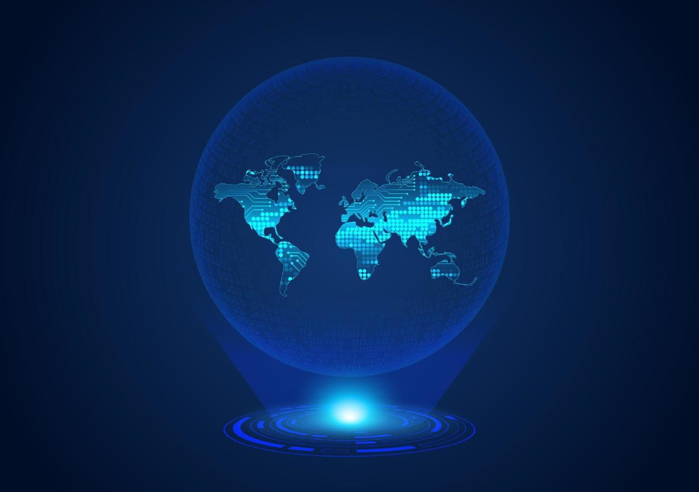 globo holográfico moderno azul vetor