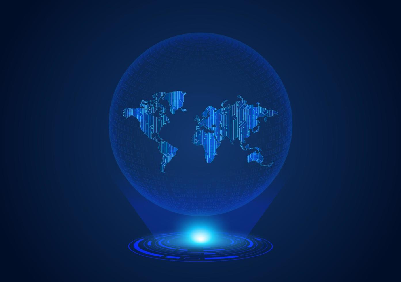 globo holográfico moderno azul vetor