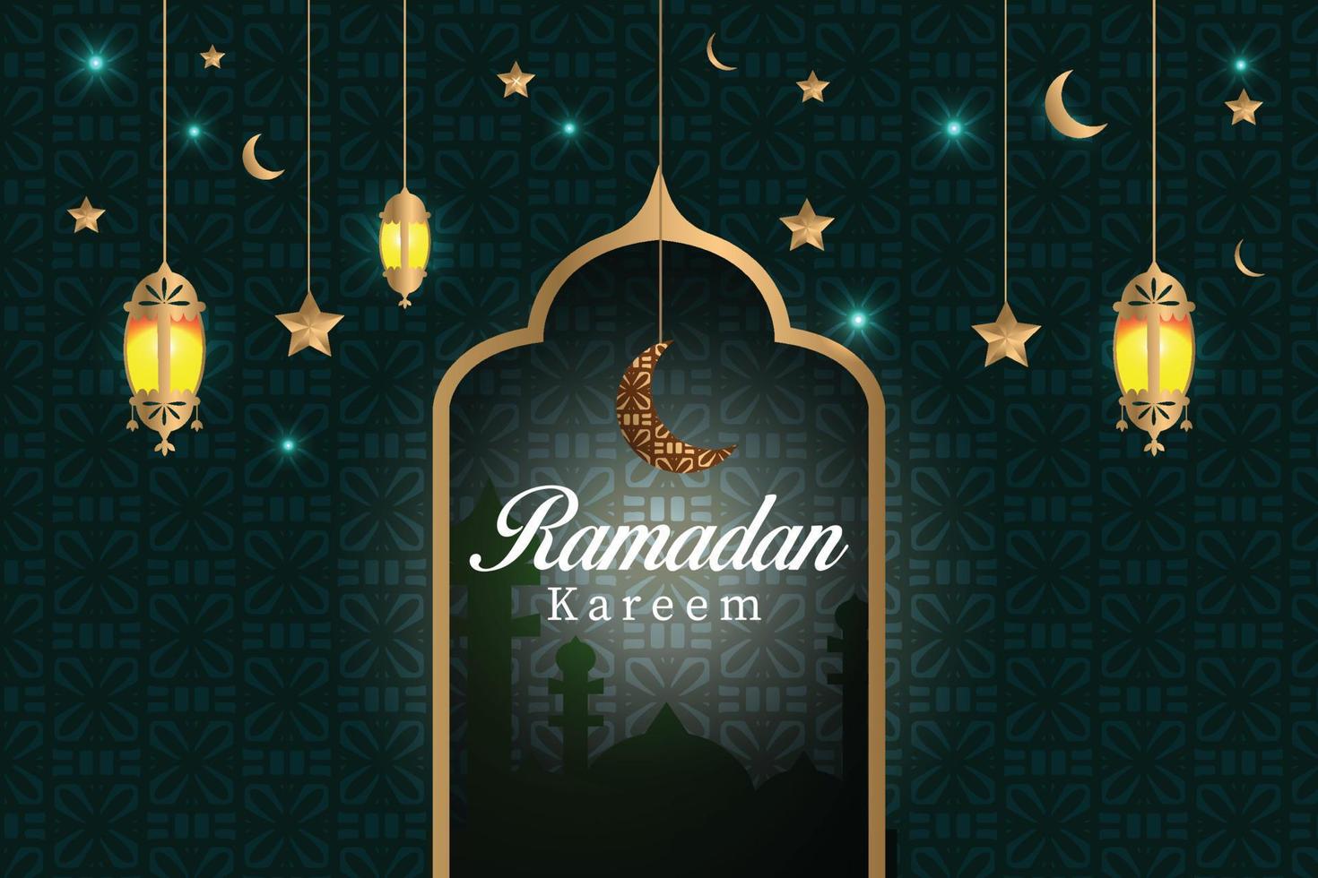 ilustração de fundo de texto eid al adha mubarak ramadan kareem, belo design islâmico vetor