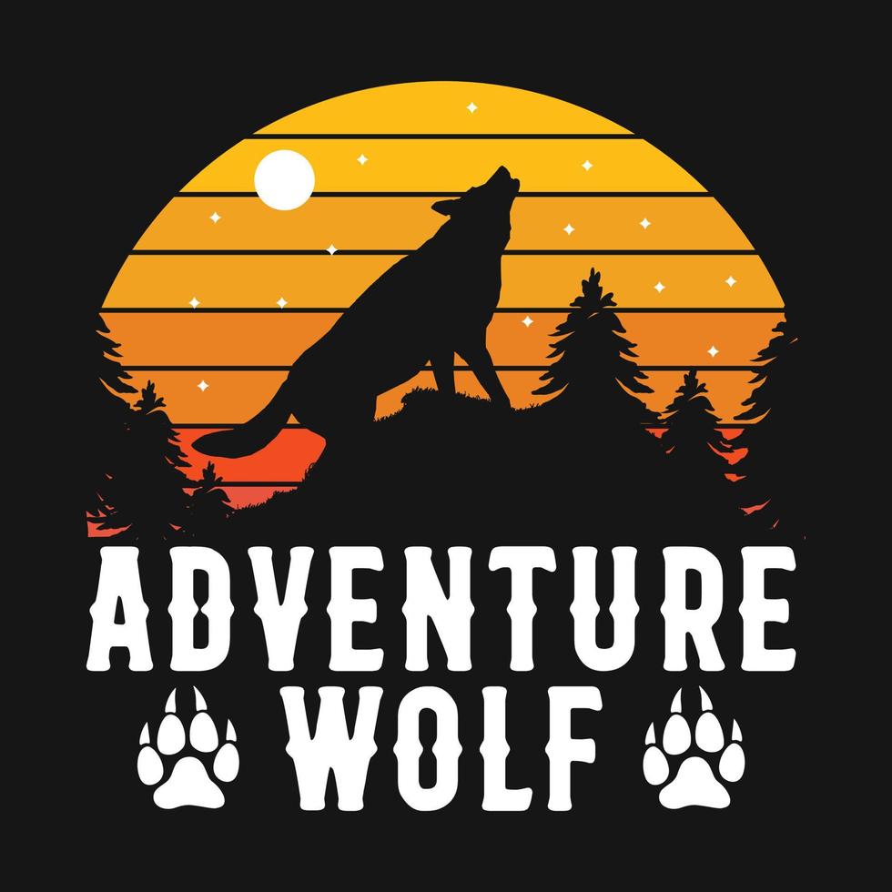 design de camiseta de vetor de lobo