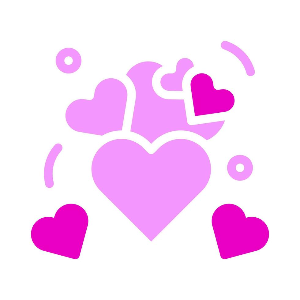 ícone do coração cor-de-rosa sólida ilustração do elemento do vetor dos namorados e símbolo perfeito.