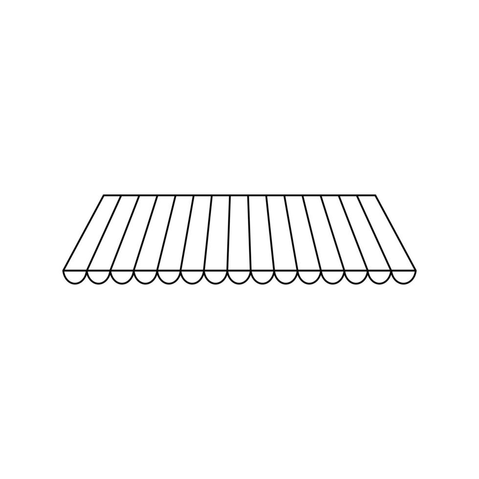 vetor de ícone de toldo listrado. mostre o sinal da ilustração do dossel. símbolo ou logotipo do toldo.