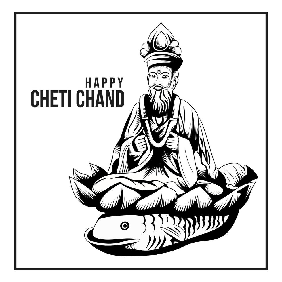 design de modelo de cheti chand feliz vetor