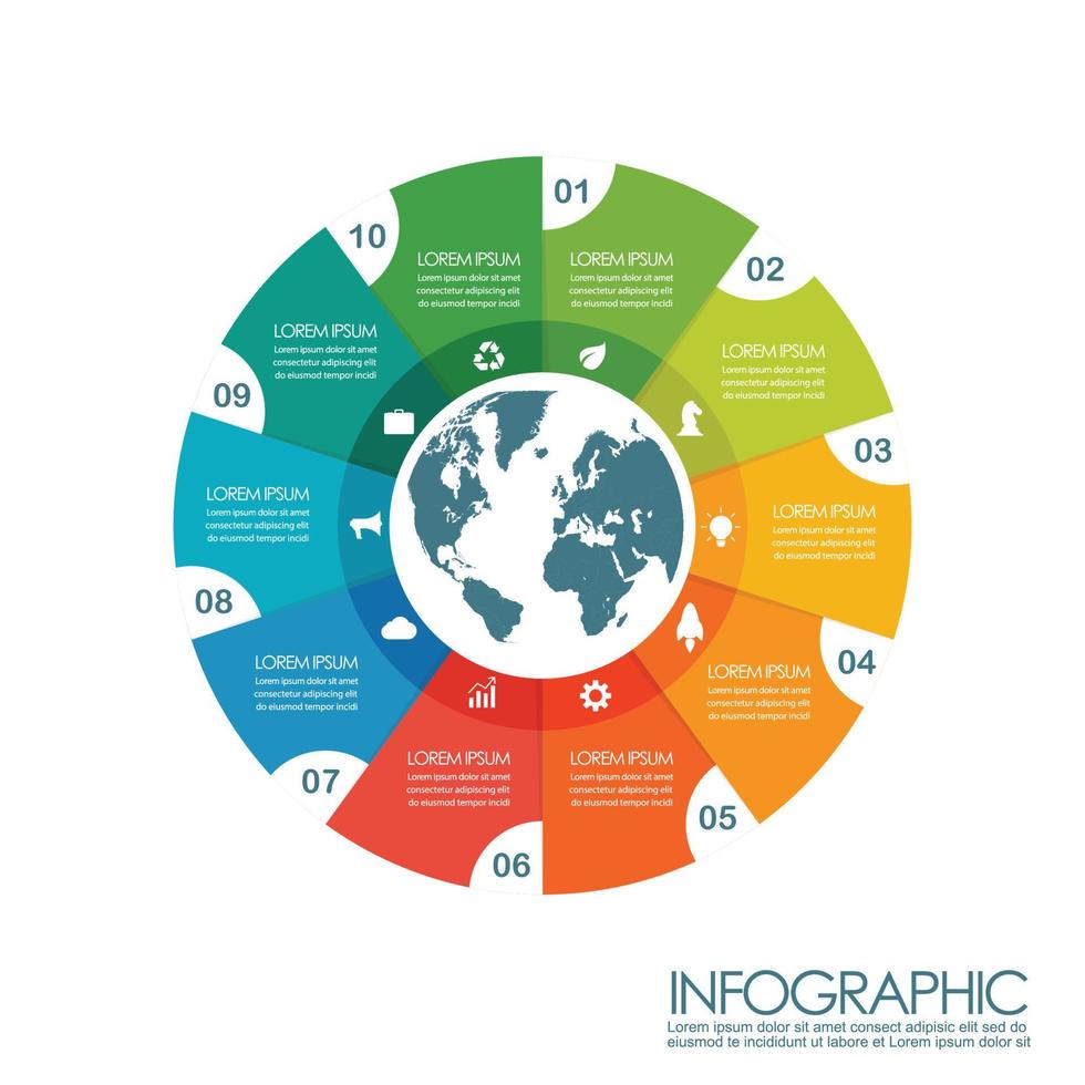 modelo de gráfico infográfico vetor