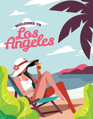 Ilustração de fundo vintage Los Angeles vetor