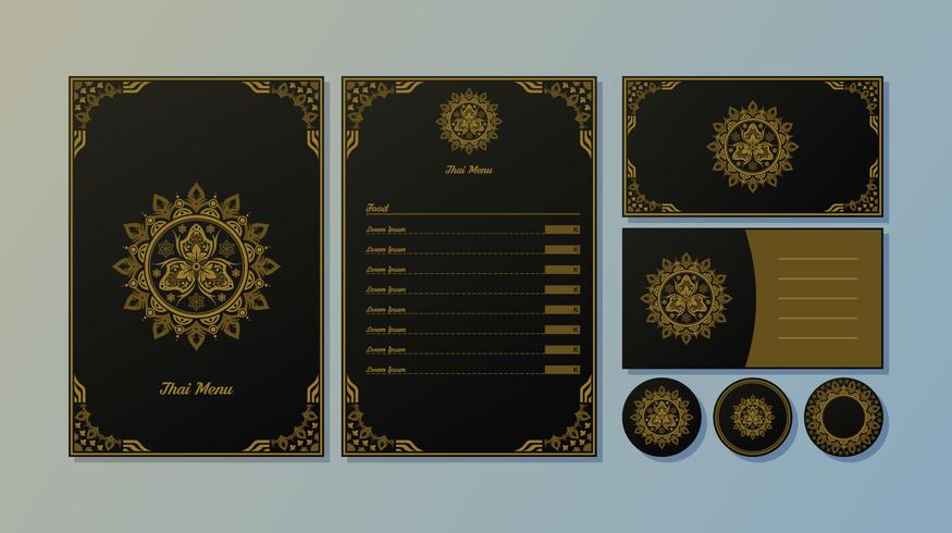 Elegante vector de modelo de menu tailandês