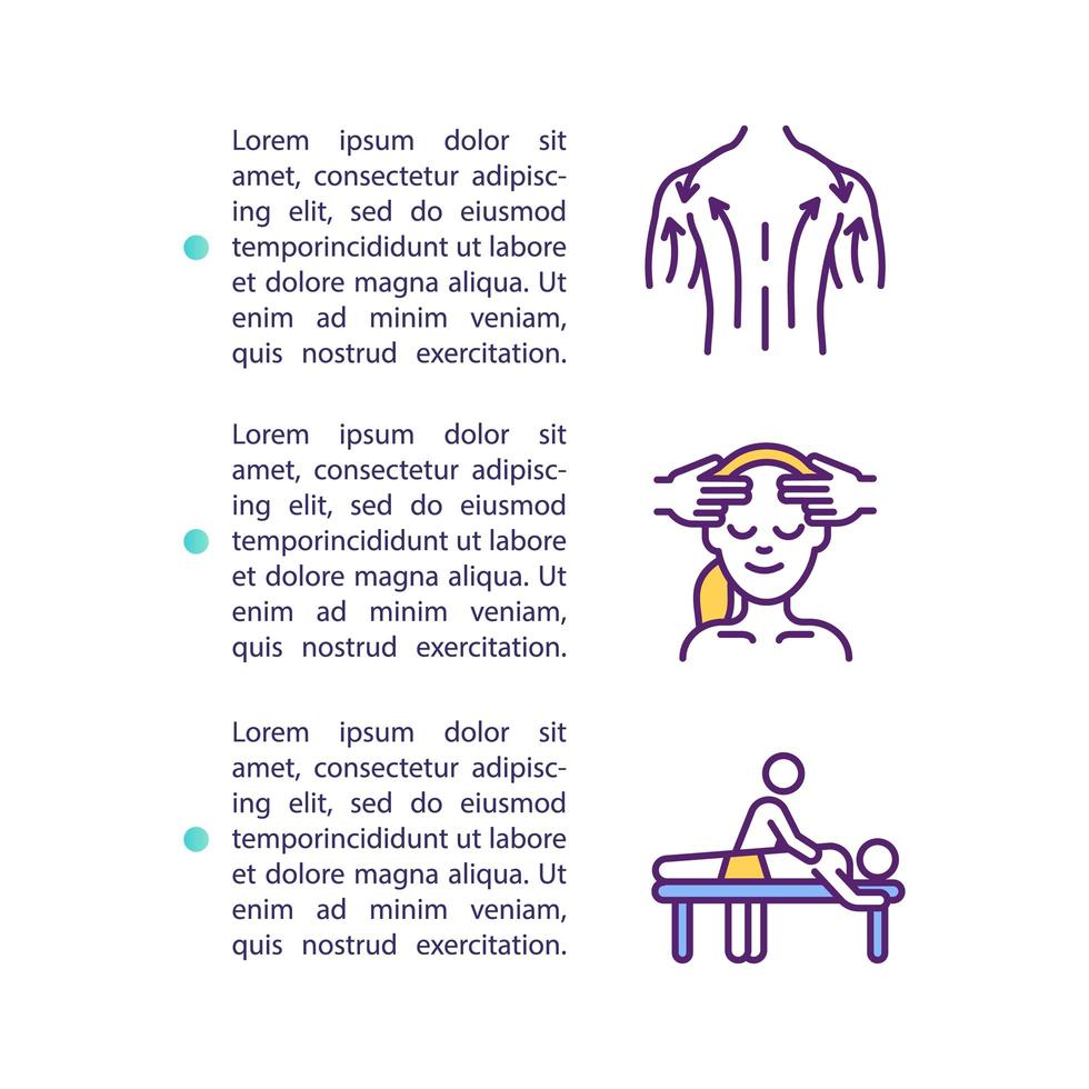 Ícone de conceito de massagem de drenagem linfática com texto vetor
