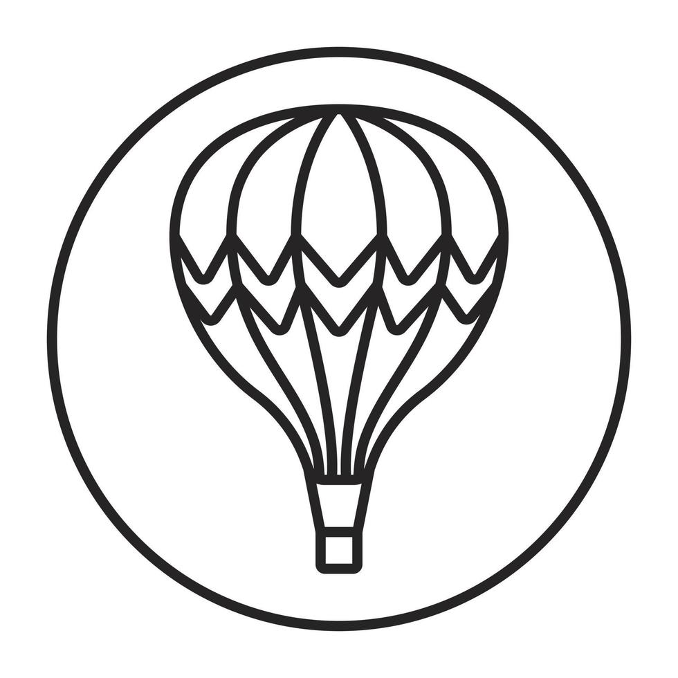 arredondado um ícone de arte de linha de balão de ar quente para aplicativos e sites vetor