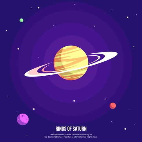 Anéis De Saturno Com Vetor De Fundo Roxo