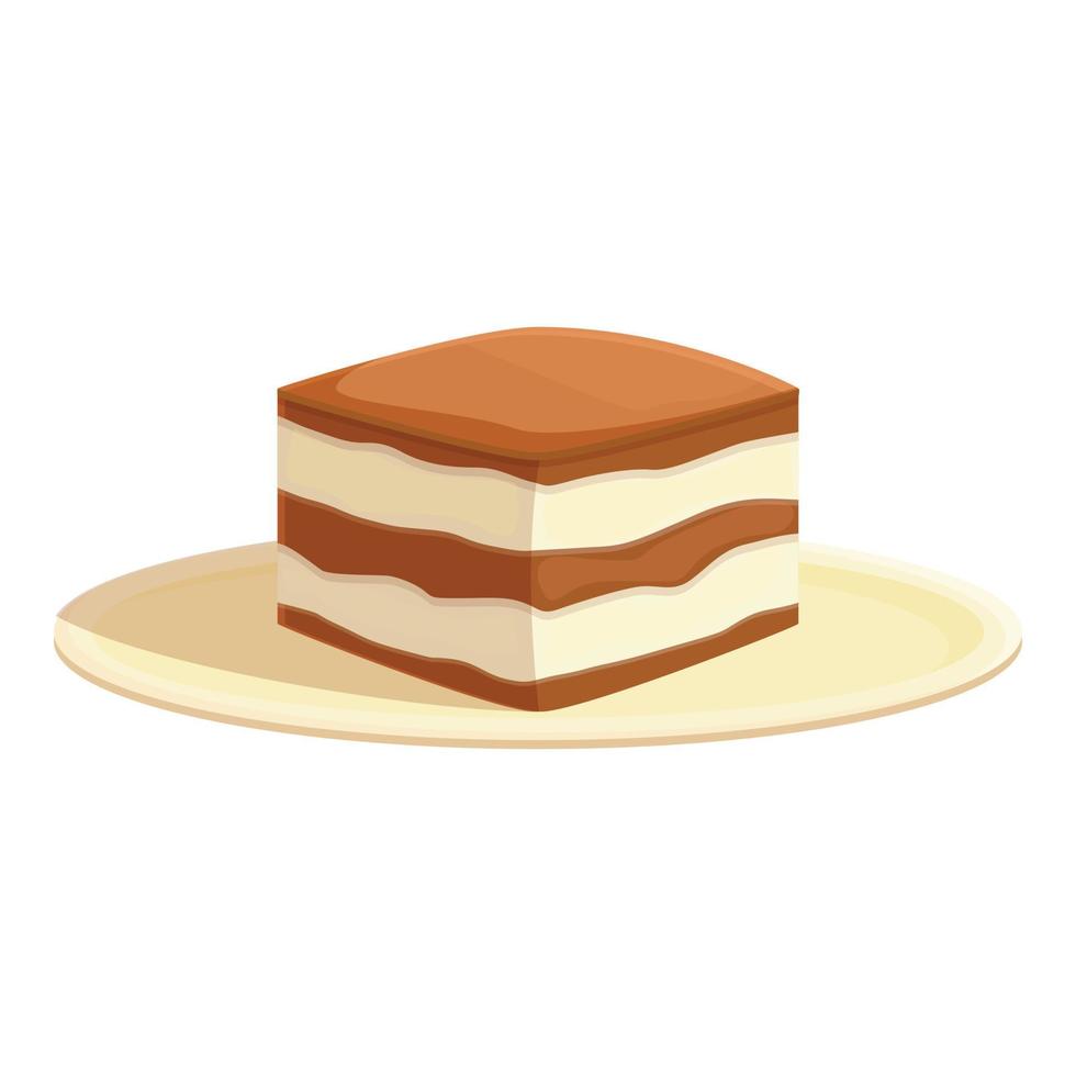 vetor de desenhos animados de ícone de comida tiramisu. bolo de sobremesa