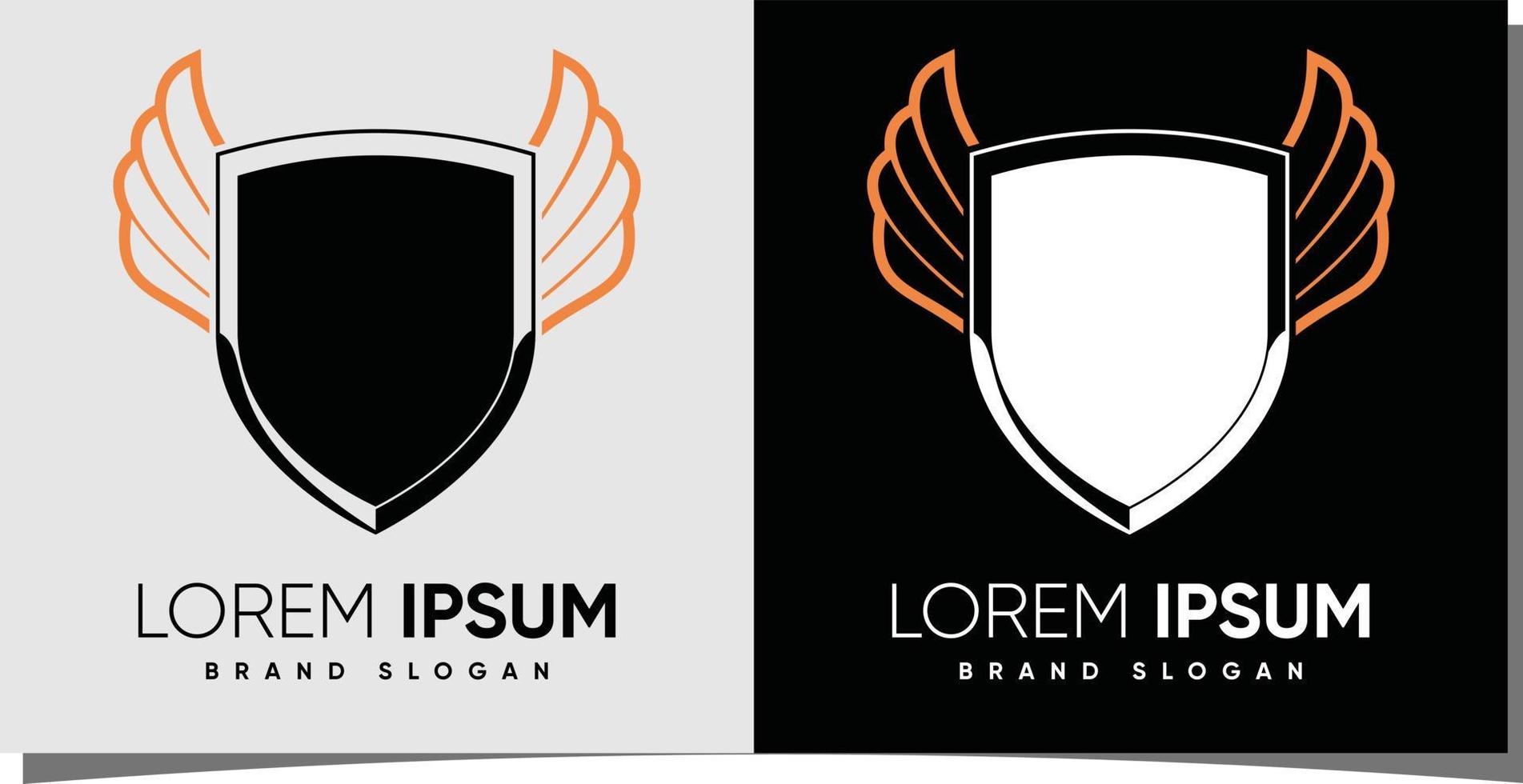 logotipo simples de escudo com vetor premium de estilo moderno criativo