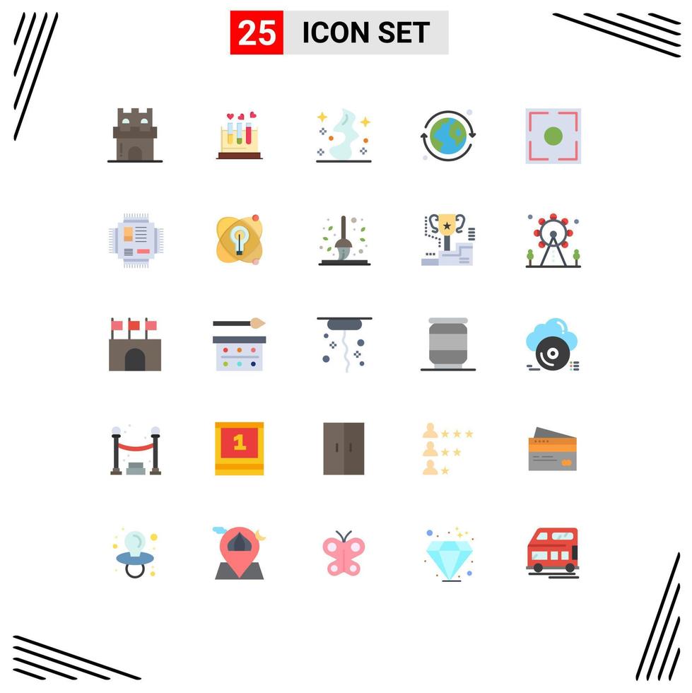 25 ícones criativos, sinais e símbolos modernos de foco, dia, coração, terra, desejo, elementos de design vetorial editáveis vetor