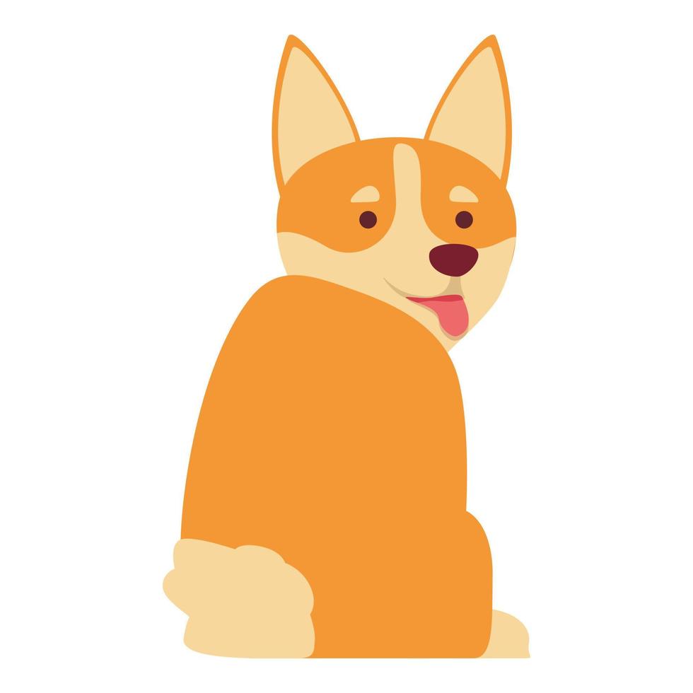 vetor de desenhos animados de ícone de cachorro pequeno. lindo corgi