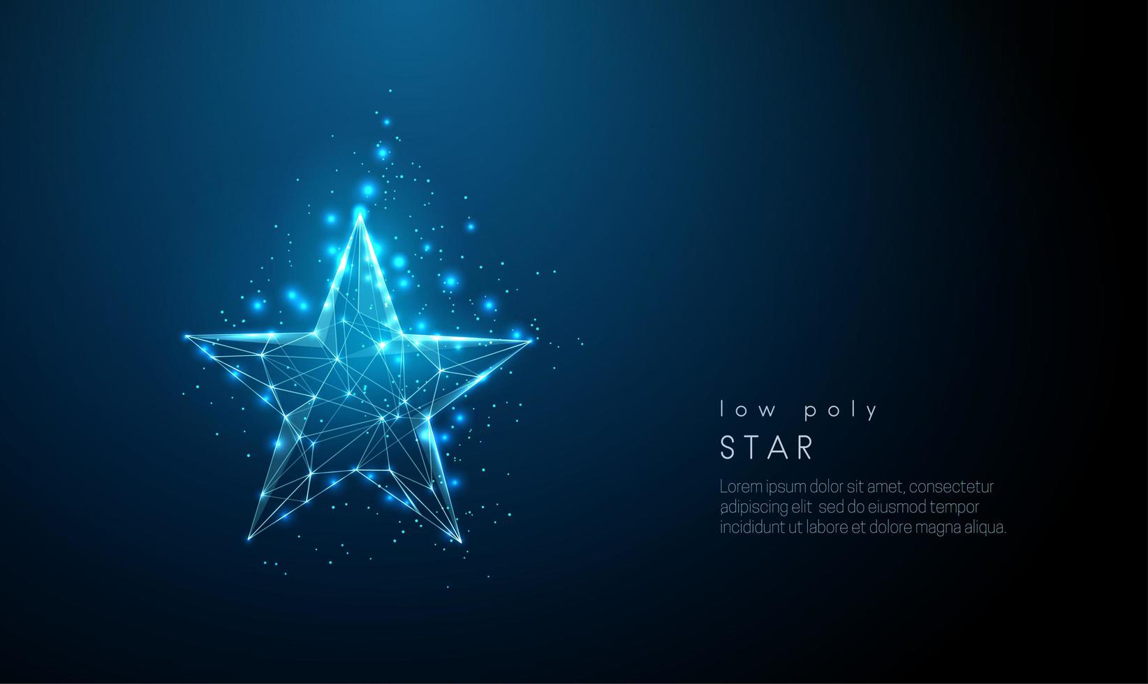 estrela azul abstrata. design de estilo low poly. vetor