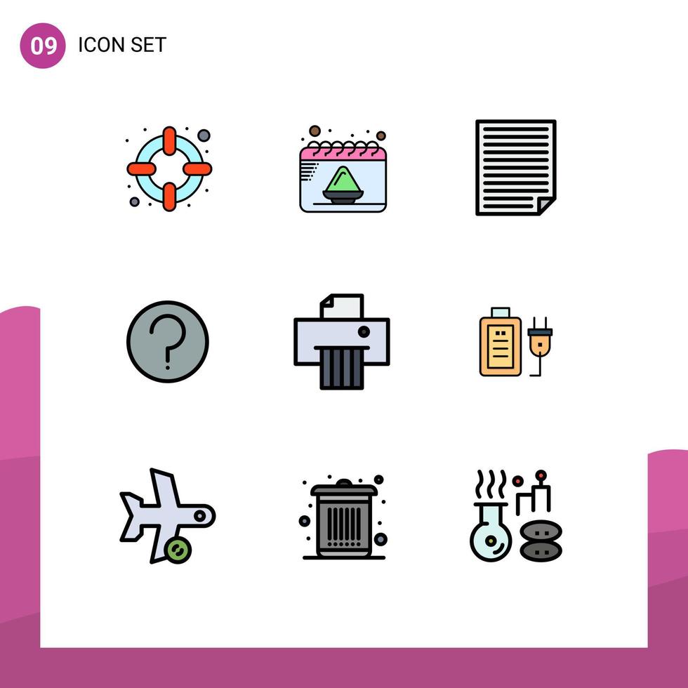 pacote de ícones vetoriais de estoque de sinais e símbolos de 9 linhas para lição de casa de marca de papel ui elementos de design de vetores editáveis básicos