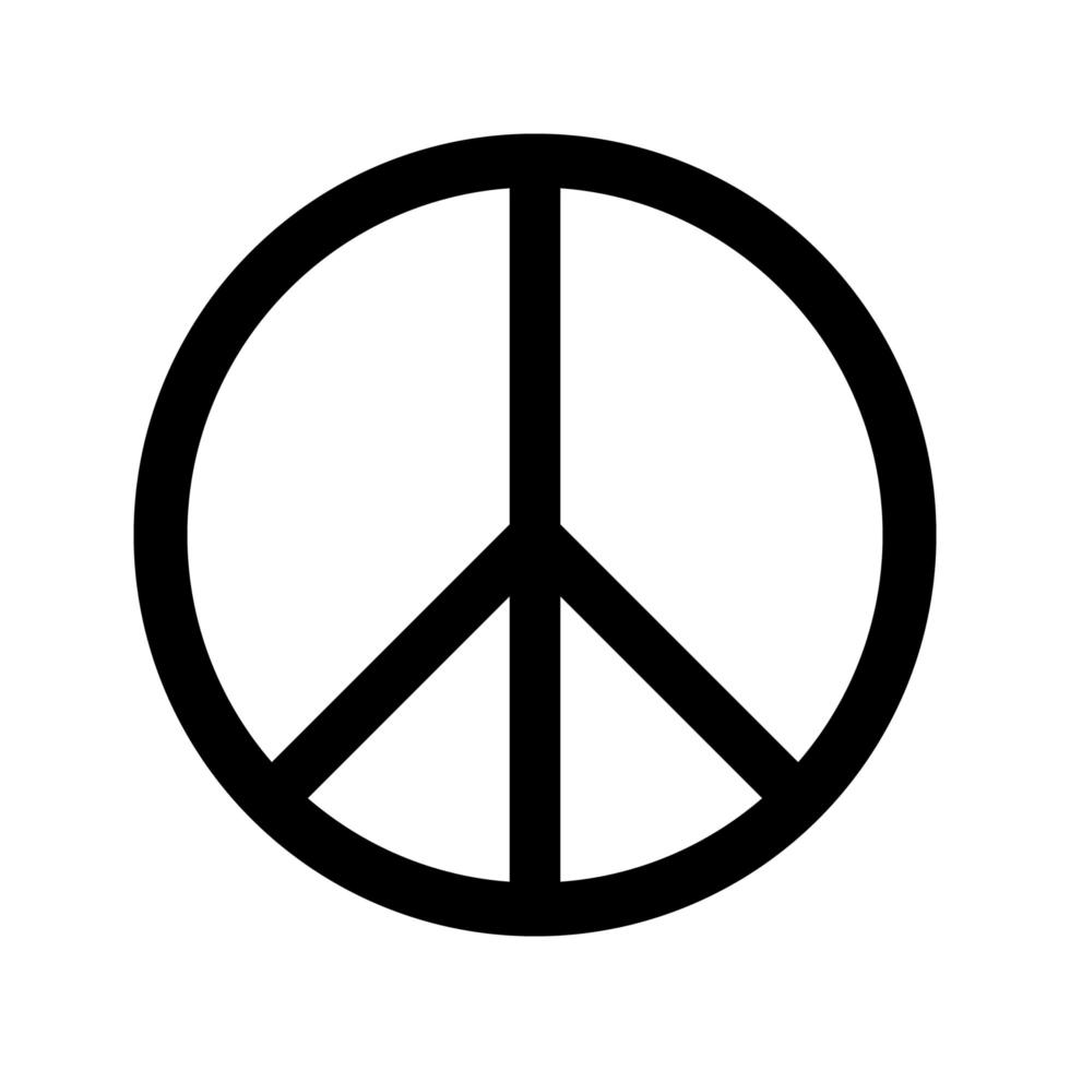 Vetor isolado branco do círculo do sinal da paz