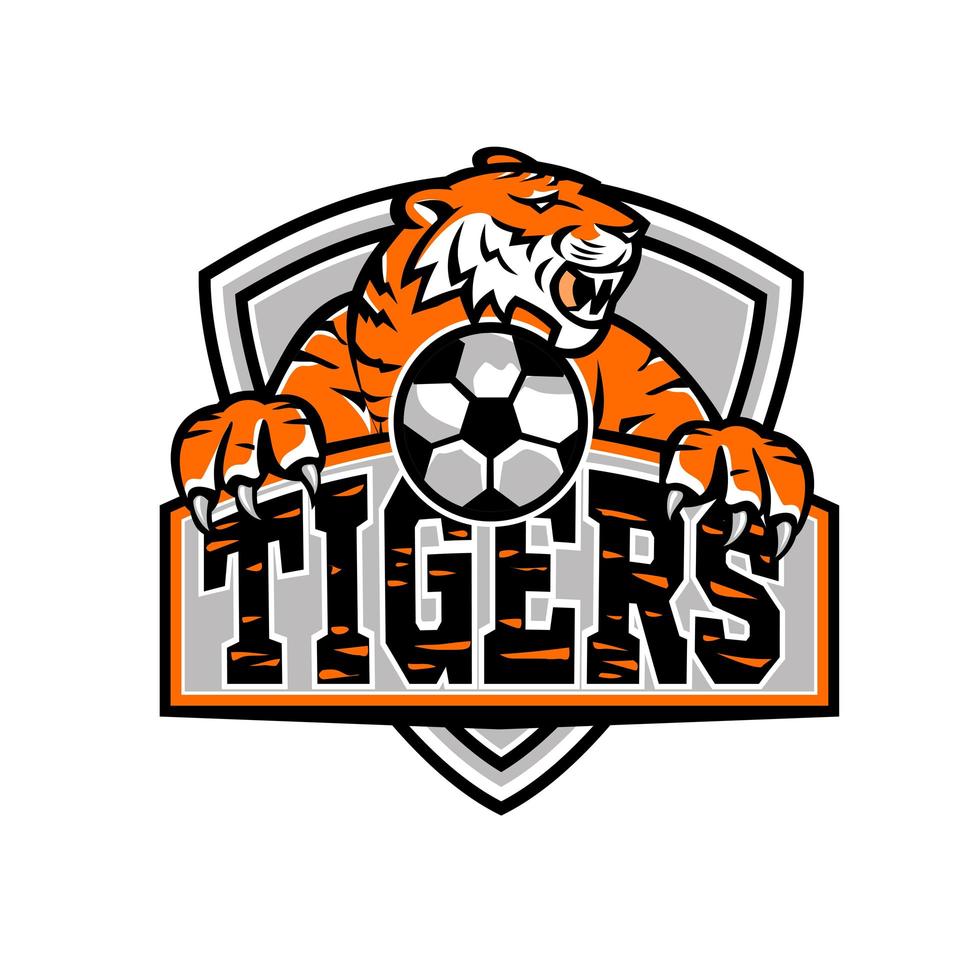mascote do escudo de futebol tigres vetor