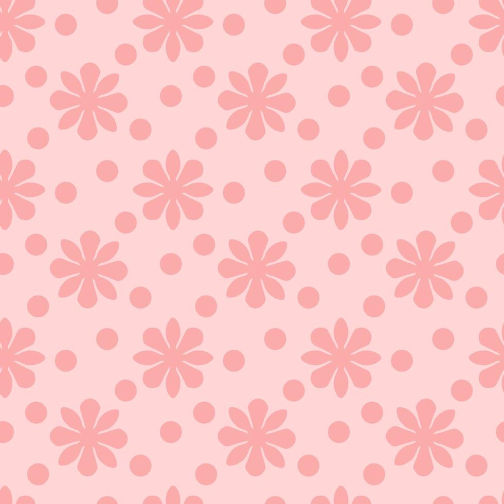 flor rosa com padrão sem emenda de estilo geométrico, ideal para vestuário de tecido, cerâmica, papel de parede. ilustração vetorial. vetor