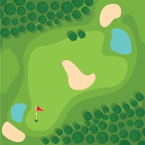 vista aérea campo de golfe vetor