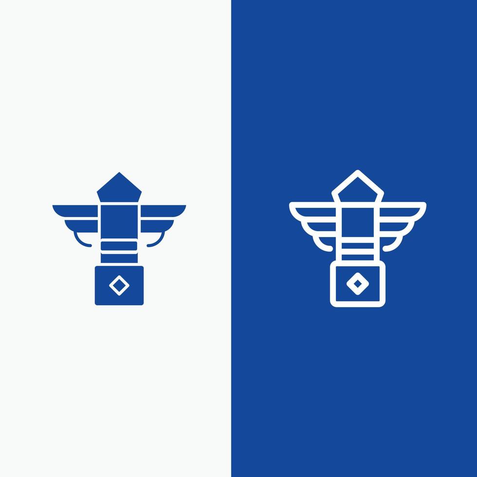 linha de luz da rua canadá e ícone sólido de glifo banner azul linha e ícone sólido de glifo banner azul vetor