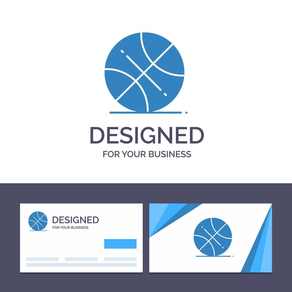 cartão de visita criativo e modelo de logotipo bola de basquete esportes eua ilustração vetorial vetor