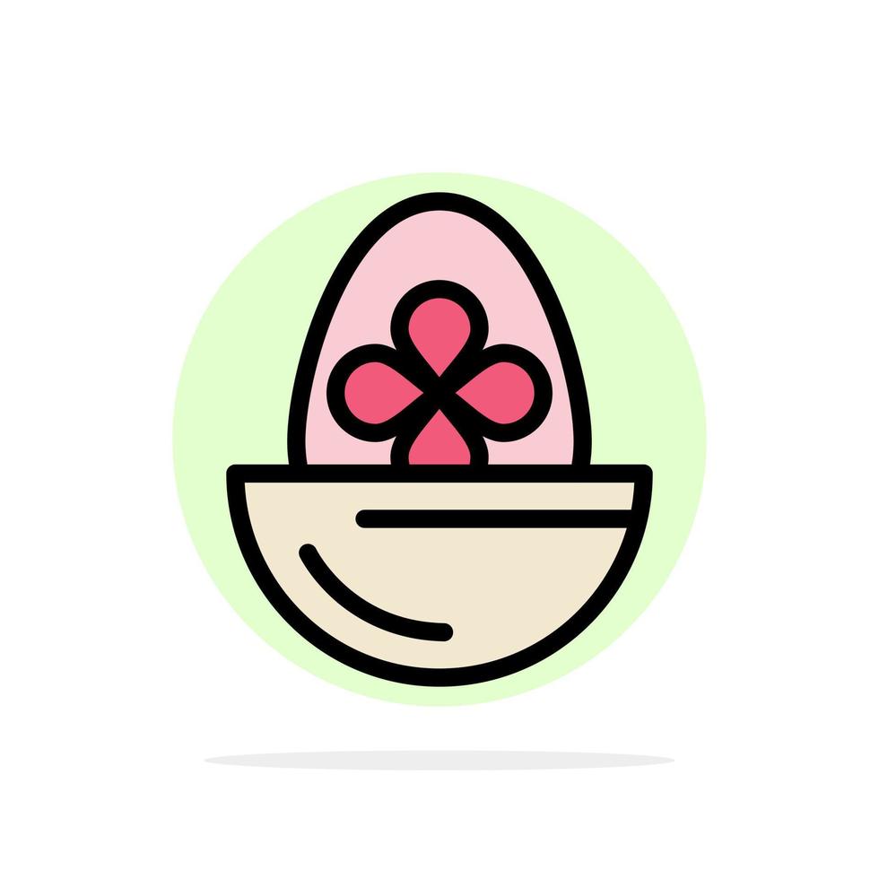 ovo cozido ovo de páscoa comida círculo abstrato fundo ícone de cor plana vetor